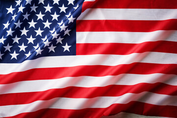 American USA flag. Beautifully waving wave American flag. National pride of United States America....