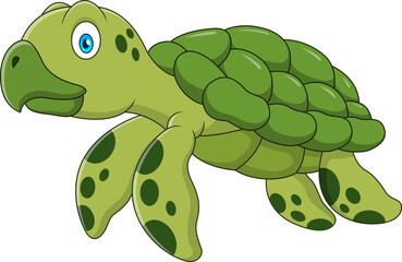 Fototapeta premium Cute turtle mascot cartoon. Vector illustration