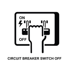 Power off circuit breaker switch icon. Electrical circuit breaker off isolated on background vector illustration.