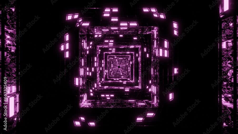 Aufkleber looping animated 3d background. camera fly through an abstract glowing tunnel. 3d render