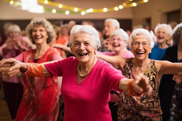 seniors in a lively social activity