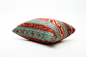 A colorful cushion isolated on a white background
