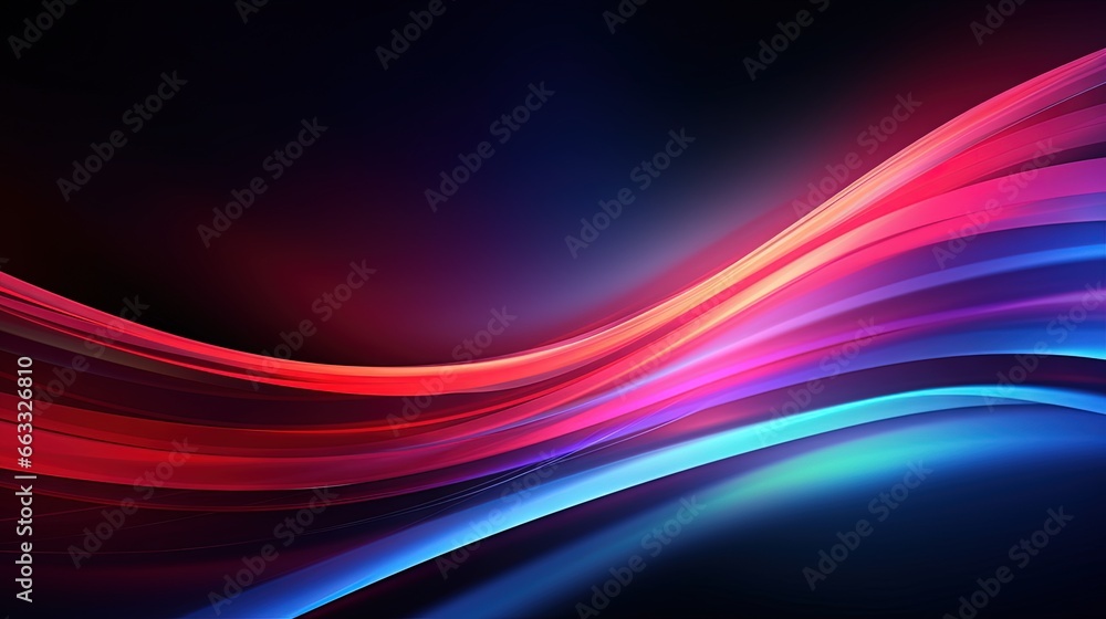 Aufkleber a colorful abstract background with wavy lines on a black background. generative ai