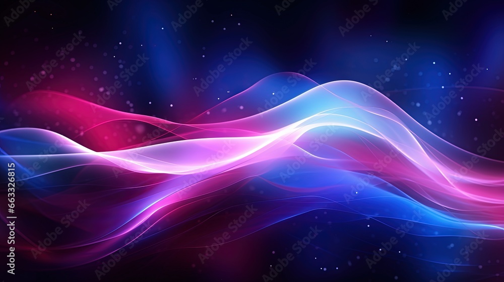 Poster a colorful abstract background with waves and stars in the background. generative ai