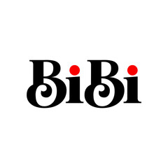BIBI brand name initial letters monogram. BIBI round monogram