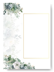 Romantic hand drawn white jasmine floral wedding invitation card set.