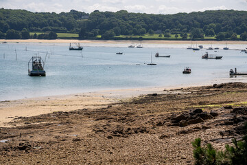 Obraz premium Austernzucht in der Bucht von Morlaix, Bretagne