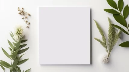 Foto op Canvas White Box paper Blank Mockup on light grey background © ArtStockVault
