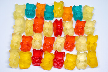gummy bears in various colors