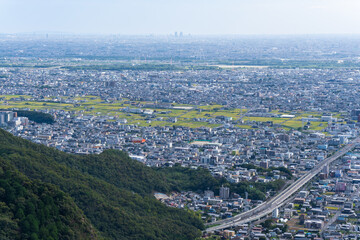 上空から見た日本の市街地の風景（岐阜県）