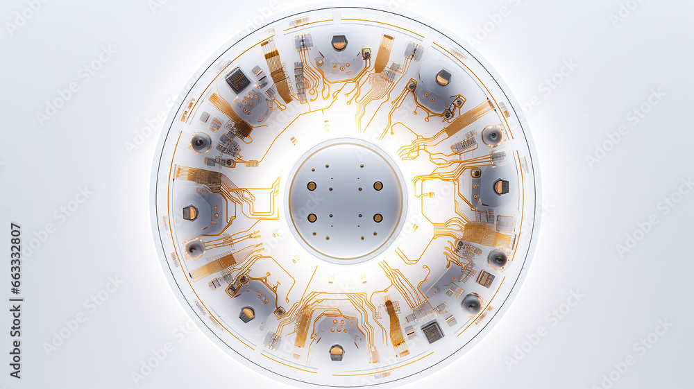 Aufkleber white computer chip light fluorescent button isolated on the background computer graphics website design