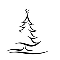 Christmass. christmass tree. Christmass tree art line style.