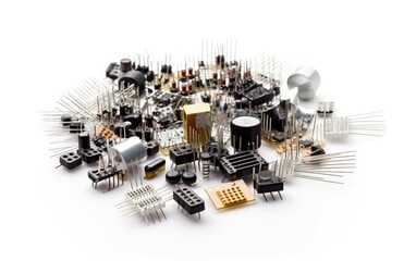 Resistors Capacitors Electronic Components - obrazy, fototapety, plakaty