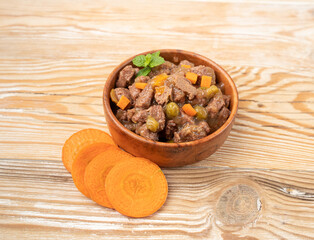 Pet Food, Wet Food for Cats, Dog Canned Pate, Soft Pet Food on White