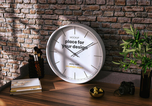 Clock on a Desk Mockup 02