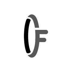 Obraz premium The monogram is the letter O and F. Elegant and outline.