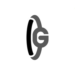 The monogram is the letter O and G. Elegant and outline.