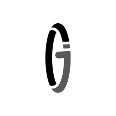 The monogram is the letter O and J. Elegant and outline.