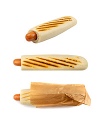 Hotdog Isolated, Sausage Inside a Grilled Bun, Hot Dog