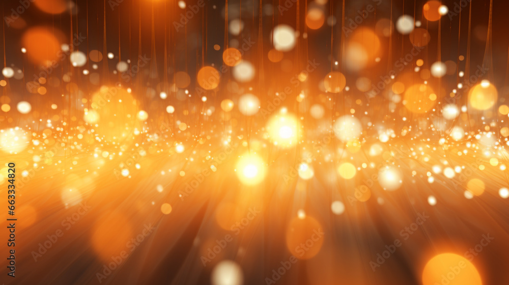 Poster desktop wallpaper. moving orange light bokeh background. bokeh background in random order.