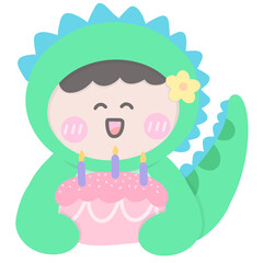 Baby dinosaur Happy Birthday 