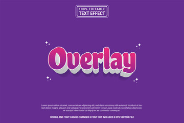 Editable text effect Overlay 3d cartoon template style modren premium vector