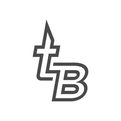 Obraz premium The monogram is the letter T and B. Elegant and outline.