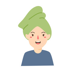 young women wrapped in a towel