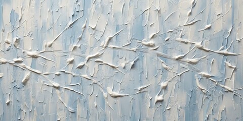 Obraz premium Generative AI, Closeup of impasto abstract rough winter colors art painting texture, white and blue background 