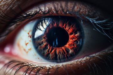 Image of an eye expressing fear, horror