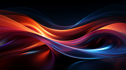 Obraz premium abstract 3D energy perspective with fractals and curves in motion background 16:9 widescreen wallpapers