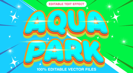 3D Vector Text aqua park with stylish background
