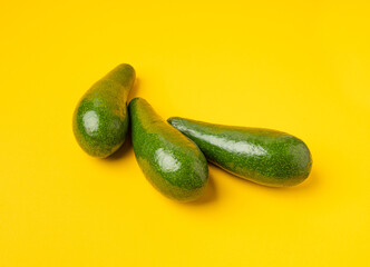 Avocado Isolated, Whole Avokado, Green Avocados Slice, Fresh Alligator Pear, Long Avocado Fruit