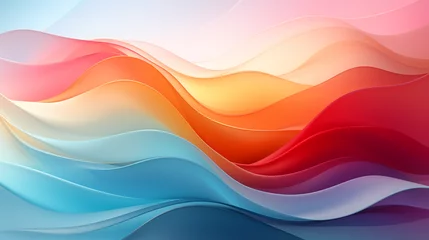 Afwasbaar Fotobehang Fractale golven abstract colorful wavy perspective with fractals and curves background 16:9 widescreen wallpapers