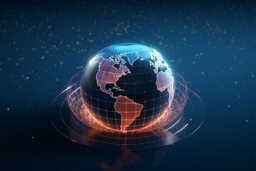 3D rendering of Earth intertwining with big data, IT concept - obrazy, fototapety, plakaty