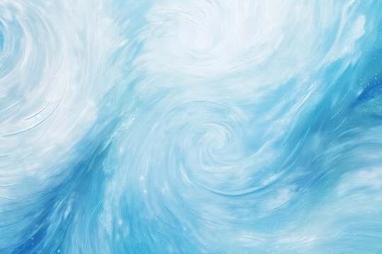 Winter card with blue sky and falling snow, crystallic snowflake. Magical heavy snow flakes backdrop. Sky snowfall banner. Holiday winter background for Christmas and New Year