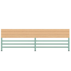 3D rendering illustration of a Locker room bench 3