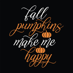 Cute Fall Pumpkins Happiness Autumn Thanksgiving