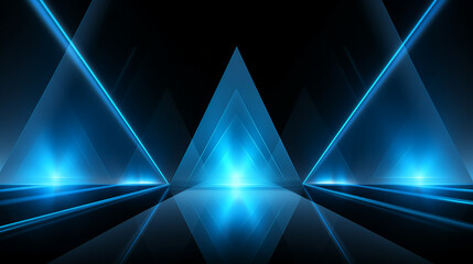 abstract glowing blue perspective with triangles and rays background 16:9 widescreen wallpapers