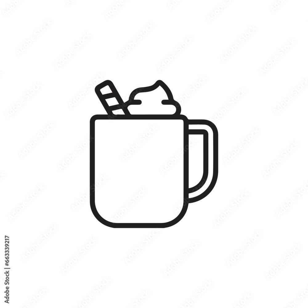 Poster hot chocolate icon vector. linear style sign for mobile concept and web design. hot chocolate symbol