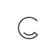 The vector is a monogram of the letter C and smile. C smile.