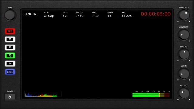 Professional Camcorder Video Display On Alpha