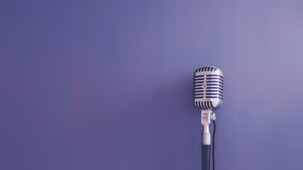 Fototapeta premium vintage microphone isolated on a smooth background media concept