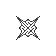 The monogram is the letter S and X. Elegant and outline.