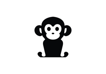 Unique style minimal style monkey icon illustration design-01