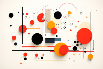 Abstract background with colorful circles and lines. Vector illustration.