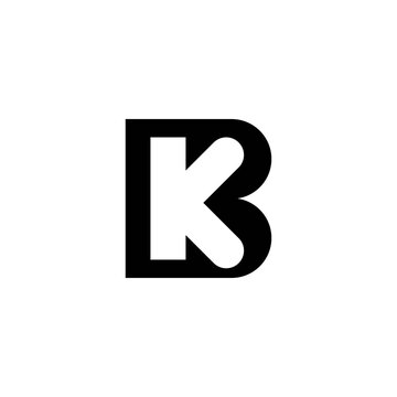 The monogram is the letter B and K. Elegant and outline.