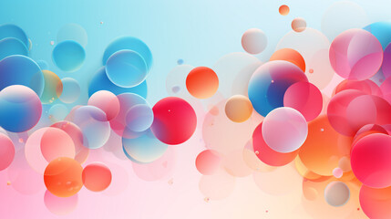 Colorful bubbles with colorful gradients and various sizes. Image concept for desktop wallpaper and banner. 