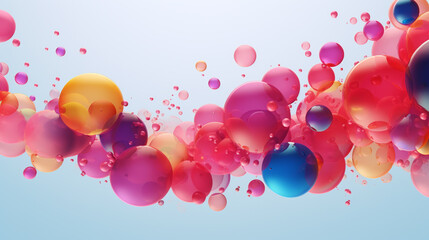 Colorful bubbles with colorful gradients and various sizes. Image concept for desktop wallpaper and banner. 