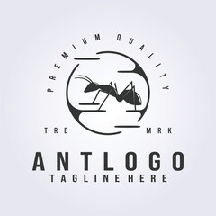 ant logo badge, minimal icon symbol vector illustration design